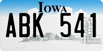 IA license plate ABK541