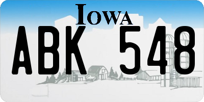 IA license plate ABK548