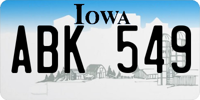 IA license plate ABK549