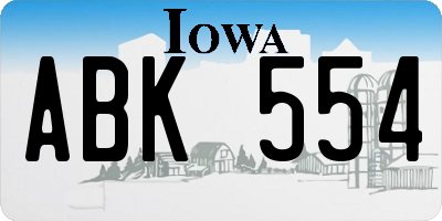 IA license plate ABK554