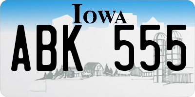 IA license plate ABK555