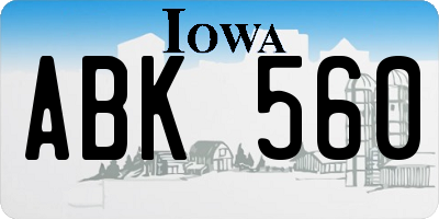 IA license plate ABK560