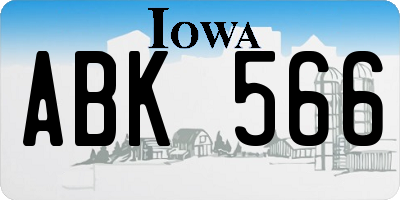 IA license plate ABK566