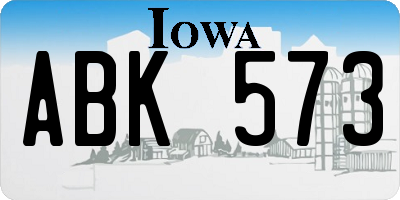IA license plate ABK573