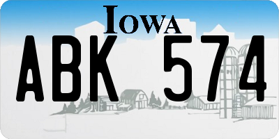 IA license plate ABK574