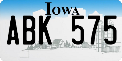 IA license plate ABK575