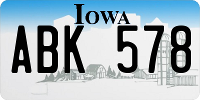 IA license plate ABK578