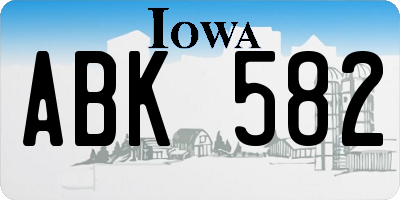 IA license plate ABK582