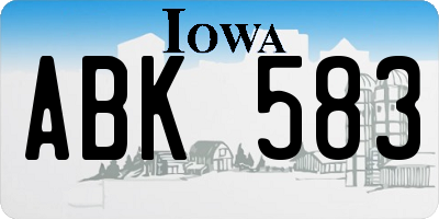 IA license plate ABK583
