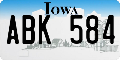 IA license plate ABK584
