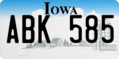 IA license plate ABK585