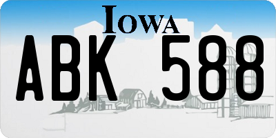 IA license plate ABK588