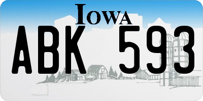 IA license plate ABK593