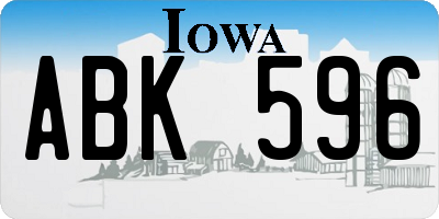 IA license plate ABK596
