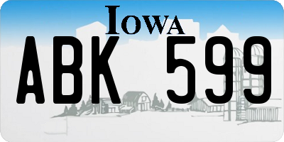 IA license plate ABK599