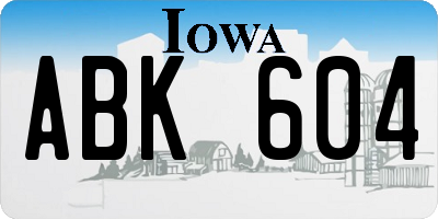 IA license plate ABK604