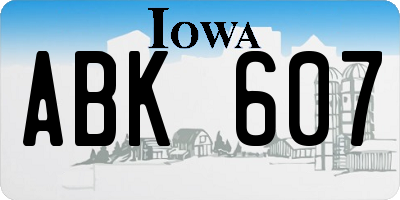 IA license plate ABK607