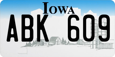 IA license plate ABK609