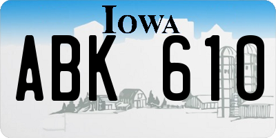 IA license plate ABK610