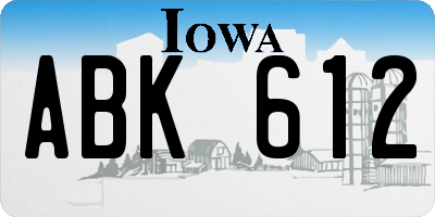 IA license plate ABK612