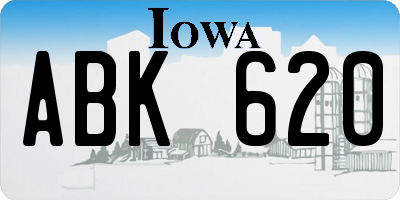 IA license plate ABK620