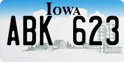 IA license plate ABK623