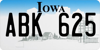 IA license plate ABK625