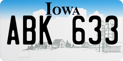 IA license plate ABK633