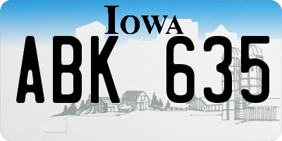 IA license plate ABK635