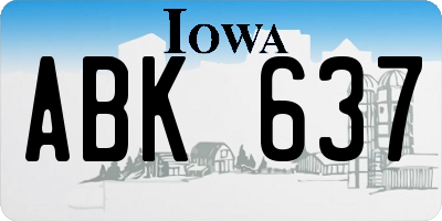 IA license plate ABK637
