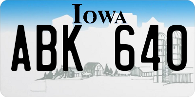 IA license plate ABK640