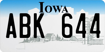 IA license plate ABK644