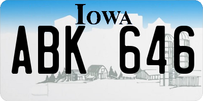 IA license plate ABK646