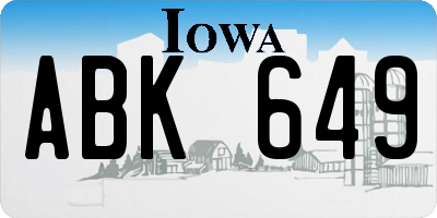 IA license plate ABK649