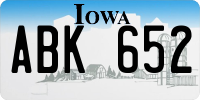 IA license plate ABK652