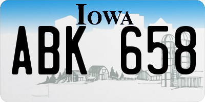 IA license plate ABK658