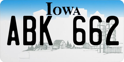 IA license plate ABK662