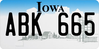 IA license plate ABK665