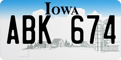 IA license plate ABK674