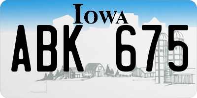 IA license plate ABK675