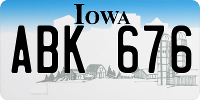 IA license plate ABK676