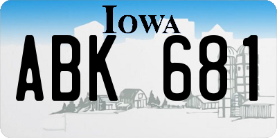 IA license plate ABK681