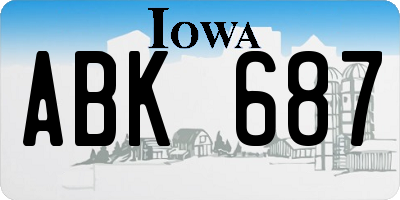 IA license plate ABK687