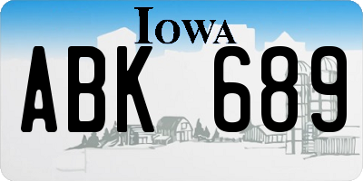 IA license plate ABK689