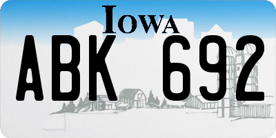 IA license plate ABK692