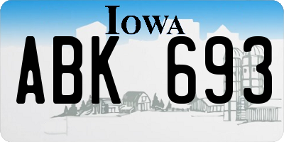IA license plate ABK693