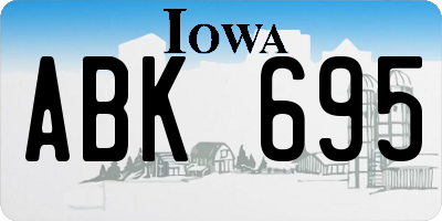 IA license plate ABK695