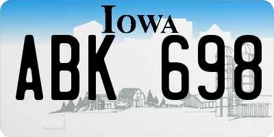 IA license plate ABK698