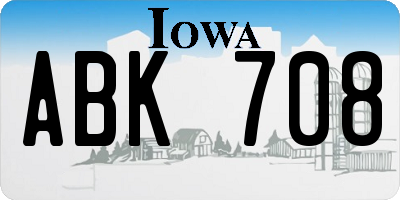 IA license plate ABK708