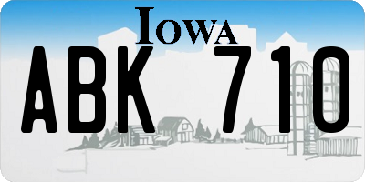IA license plate ABK710